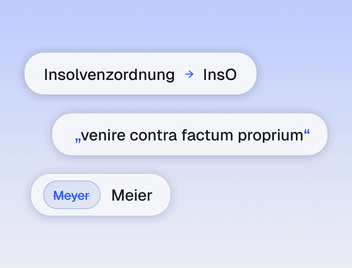 Beispiele für von Claid erkannte Namen, Fachbegriffe und Abkürzungen